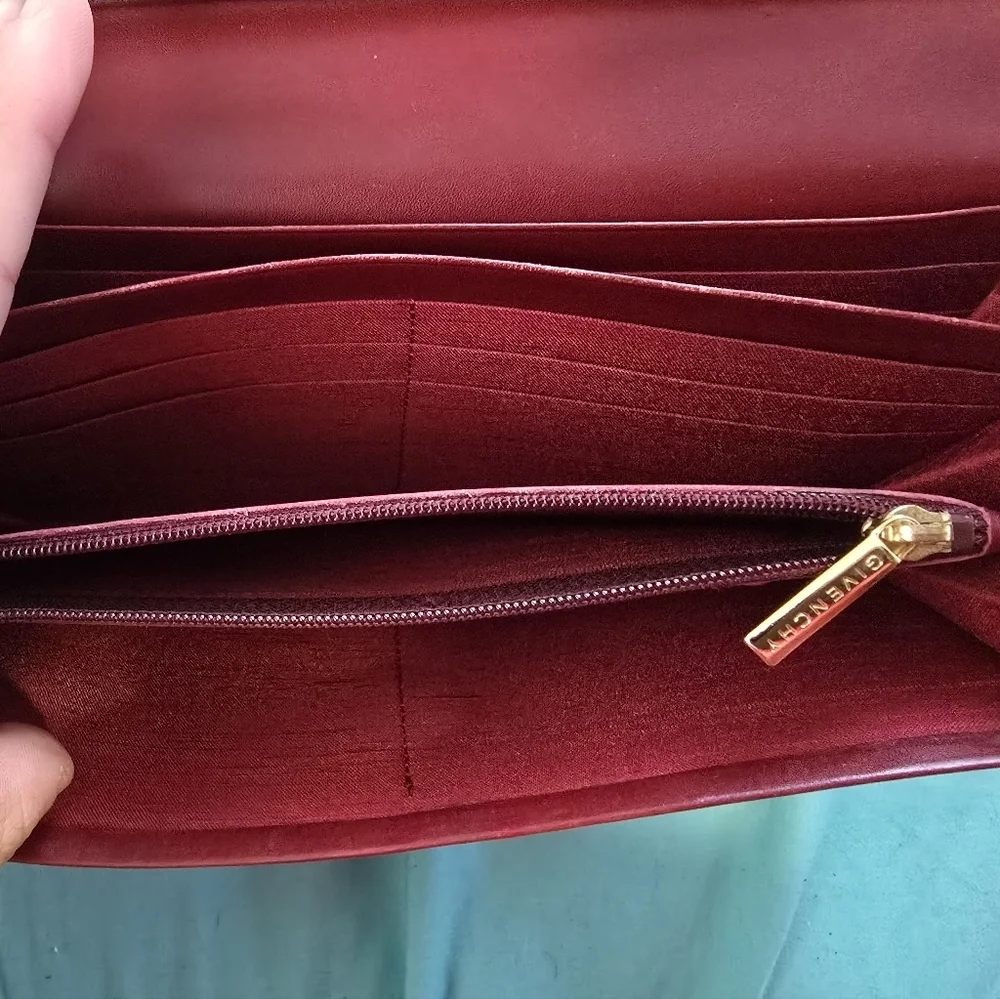 Elegant Burgundy Givenchy Leather Clutch
